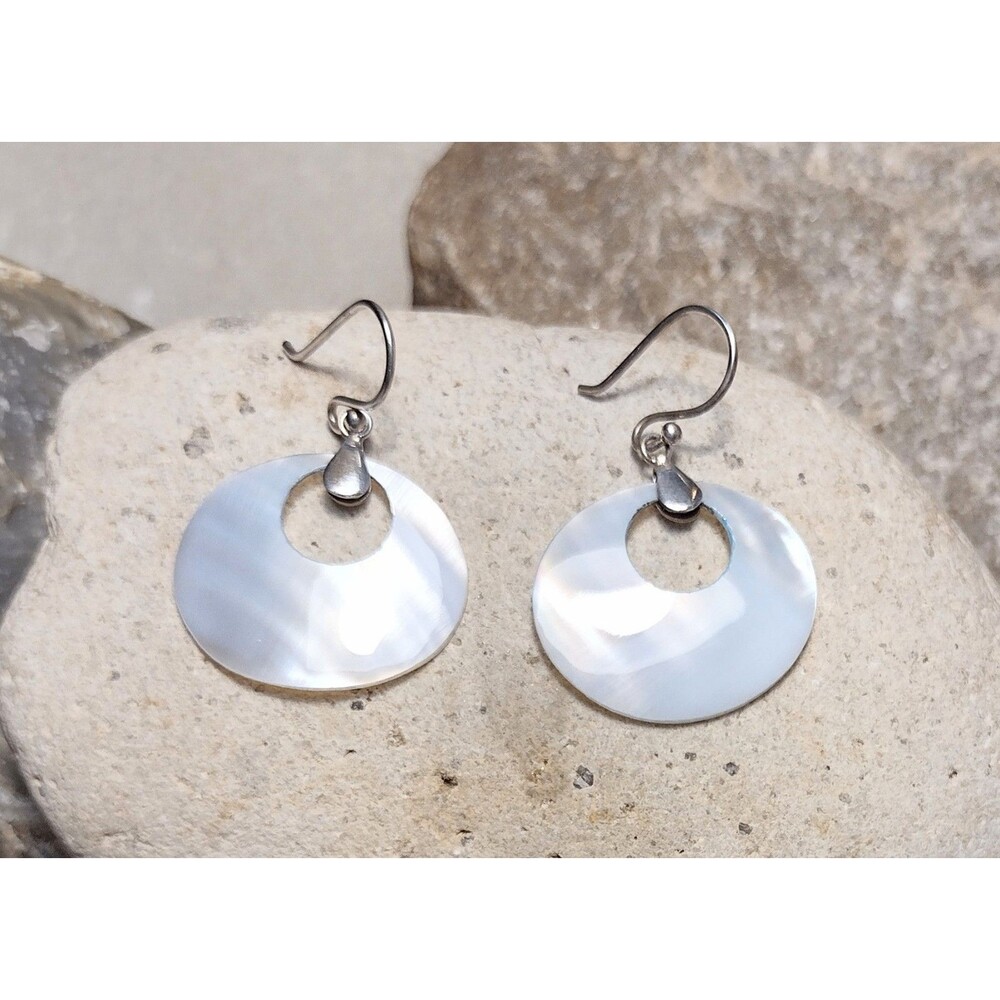Sterling Silver Mother of Pearl Dangle Earrings
